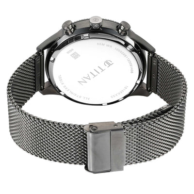 Titan Quartz Analog Anthracite Dial Stainless Steel Strap Watch for Men