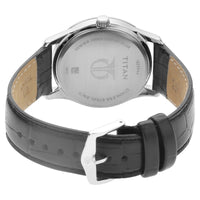 Titan Blue Dial Black Leather Strap Analog with Date Watch for Men