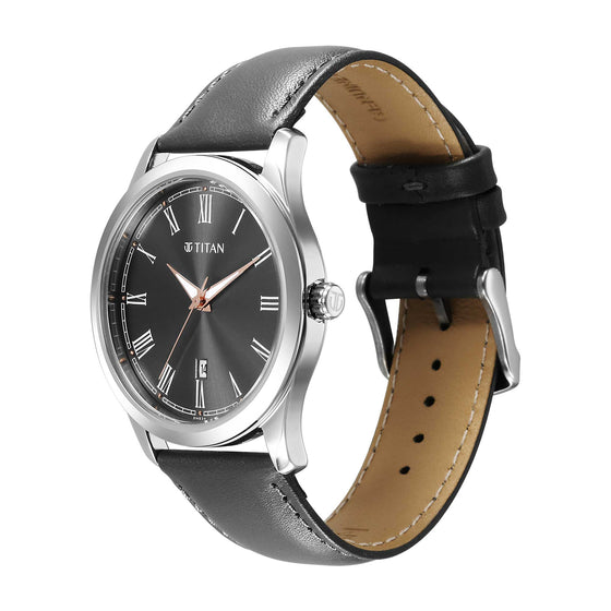 Titan Urban Grey Dial Analog Leather Strap Watch for Men