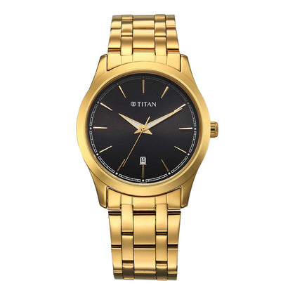 Titan Black Dial Alog Watch for Men (1823YM03)