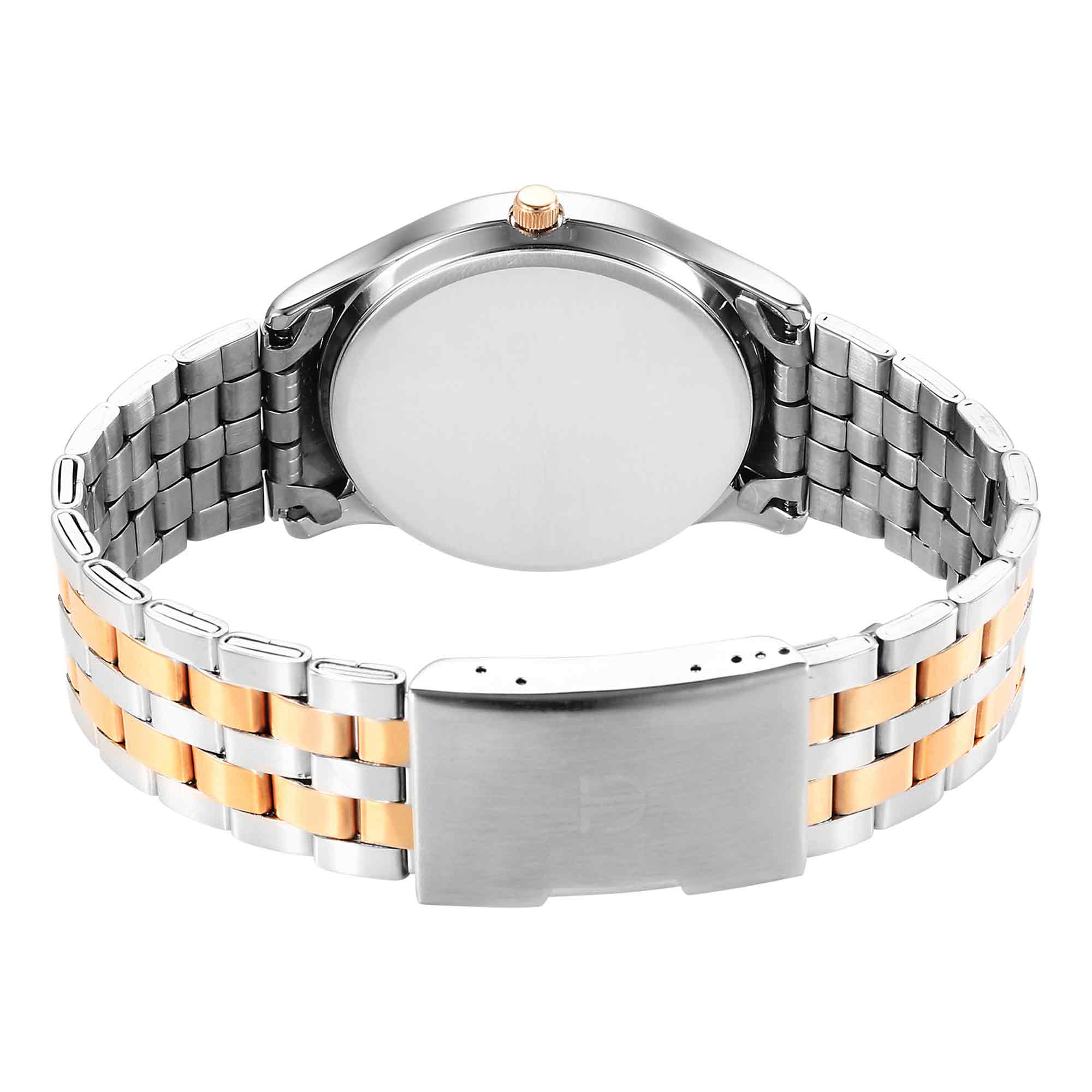 Titan Black Dial Two Toned Stainless Steel Strap Analog with Day and Date Watch for Men