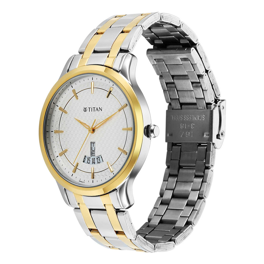 Titan White Dial Alog Watch for Men