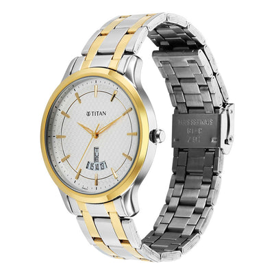 Titan White Dial Alog Watch for Men