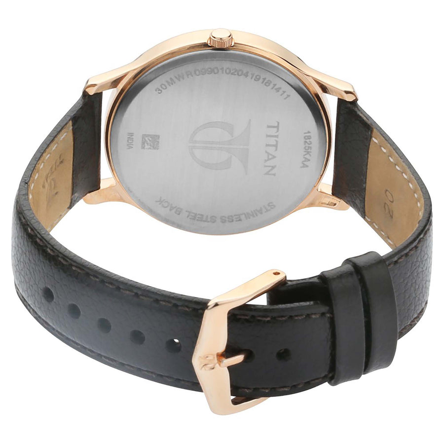 Titan Analog with Date Silver Dial Quartz Leather Strap watch for Men