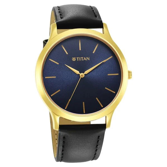 Titan Karishma Radiance Blue Dial Analog Leather Strap Analog Watch for Men