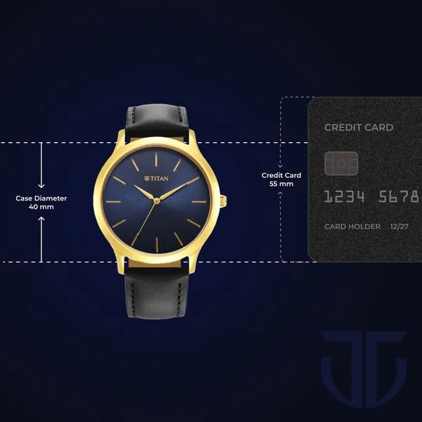 Titan Karishma Radiance Blue Dial Analog Leather Strap Analog Watch for Men