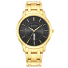 Titan Karishma Quartz Analog with Day and Date Black Dial Golden Stainless Steel Strap Watch For Men