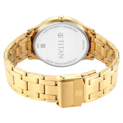 Titan Karishma Quartz Analog Champagne Dial Golden Stainless Steel Strap Watch For Men