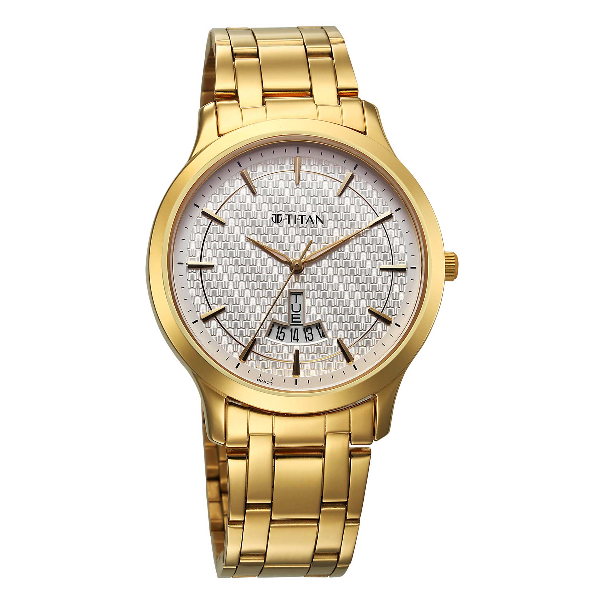 Titan Silver White Dial Alog Watch for Men (1825YM14)