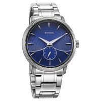 Titan Regalia Opulent Quartz Analog Blue Dial Silver Stainless Steel Strap Watch for Men