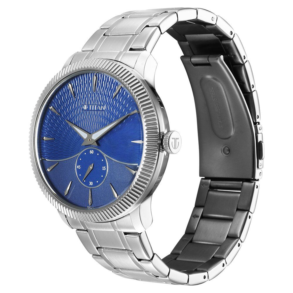 Titan Regalia Blue Dial Silver Stainless Steel Strap Analog Watch for Men