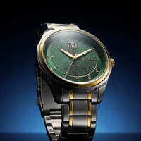 Titan Green Dial Two Toned Stainless Steel Strap Analog with Date Watch For Men
