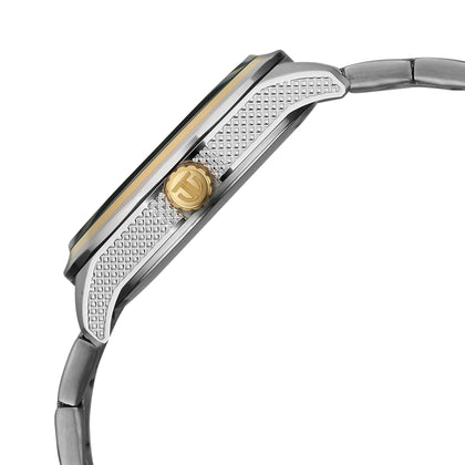 Titan Green Dial Two Toned Stainless Steel Strap Analog with Date Watch For Men