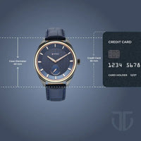 Titan Blue Dial Leather Strap Offset Second Hand Analog Watch For Men