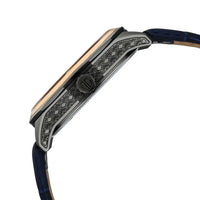 Titan Blue Dial Leather Strap Offset Second Hand Analog Watch For Men