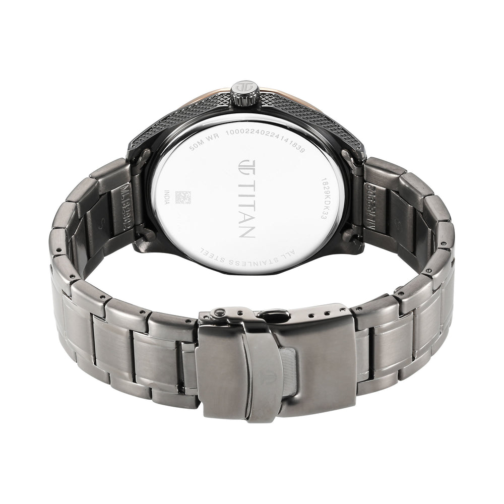 Titan Regalia Opulent Quartz Analog Silver Dial Silver Stainless Steel Strap Watch for Men