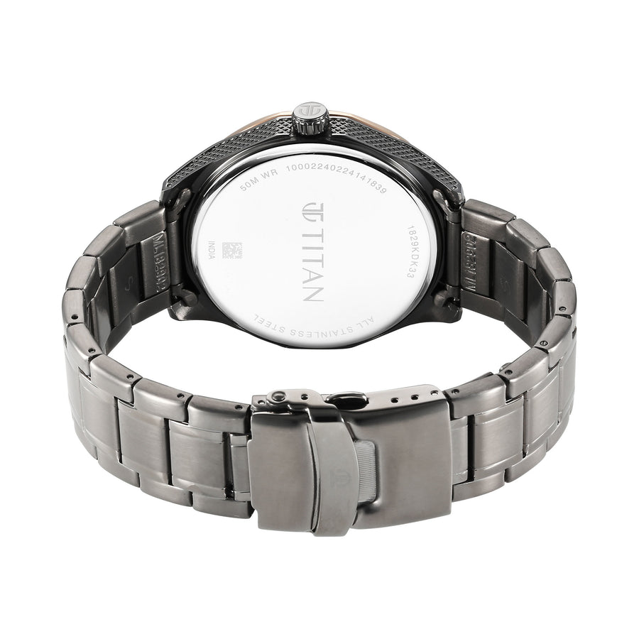 Titan Regalia Opulent Quartz Analog Silver Dial Silver Stainless Steel Strap Watch for Men