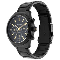 Titan Regalia Black Dial Stainless Steel Strap Multifunction Quartz Watch for Men