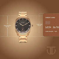 Titan Brown Dial Rose Gold Stainless Steel Strap Analog Watch For Men