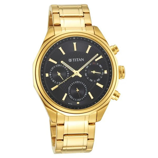 Titan Regalia Opulent Silver Dial Quartz Multifunction Stainless Steel Strap watch for Men 1829YM01