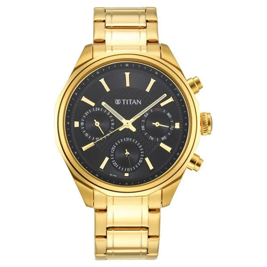 Titan Regalia Opulent Silver Dial Quartz Multifunction Stainless Steel Strap watch for Men 1829YM01