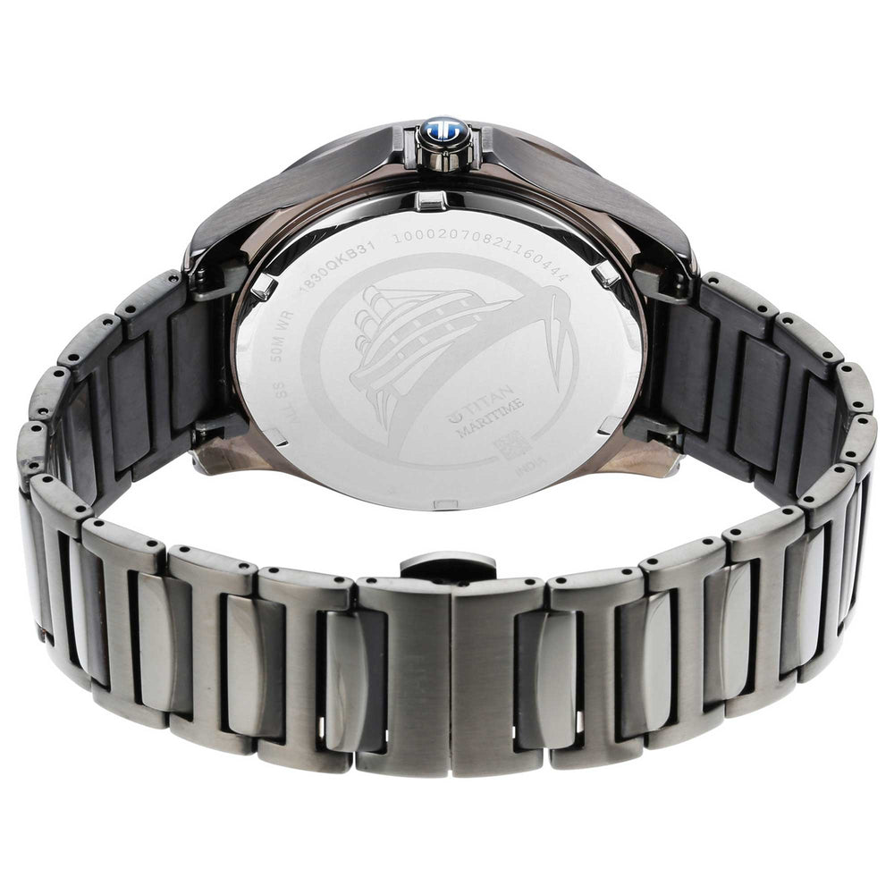 Titan Maritime Anthracite Dial Silver Stainless Steel Strap Multifunction Watch for Men