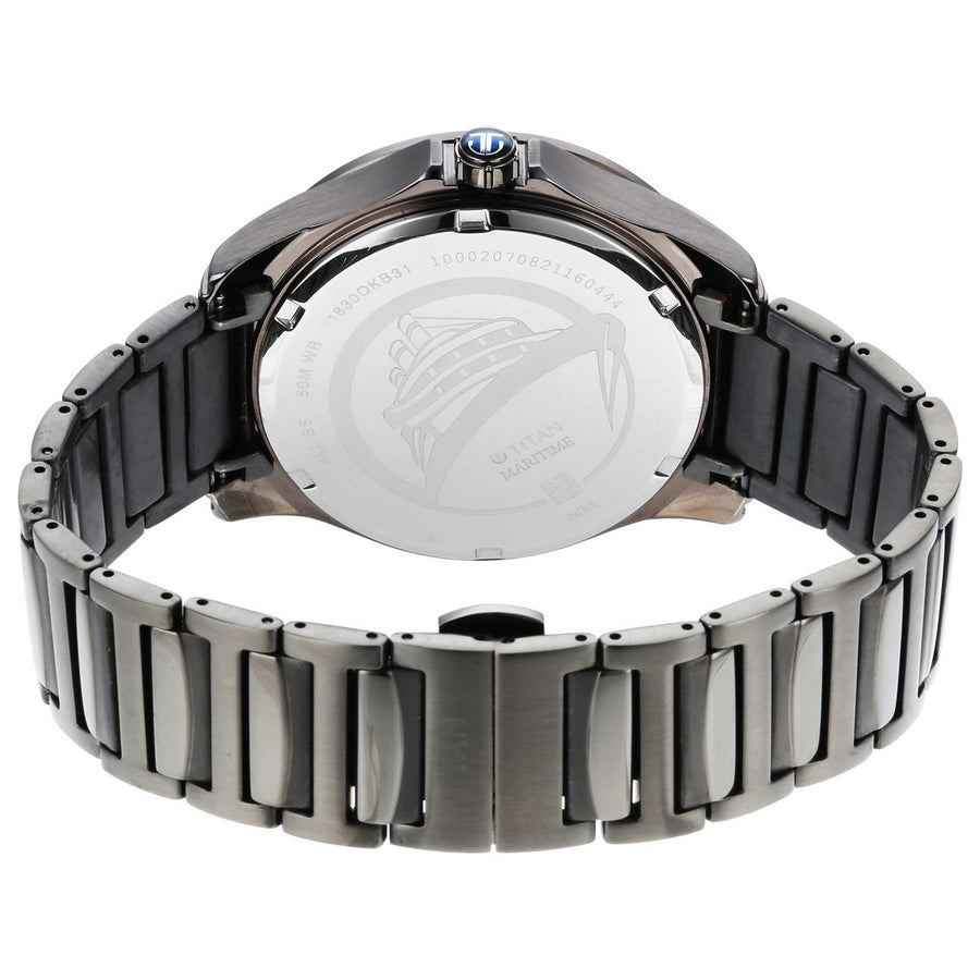 Titan Maritime Anthracite Dial Silver Stainless Steel Strap Multifunction Watch for Men