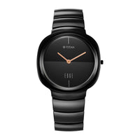 Titan Edge Squircle Quartz in Rich Black with Glossy Ceramic Unisex Watch