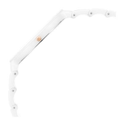 Titan Edge Squircle Quartz in Arctic White with Glossy Ceramic Unisex Watch