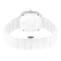 Titan Edge Squircle Quartz in Arctic White with Glossy Ceramic Unisex Watch