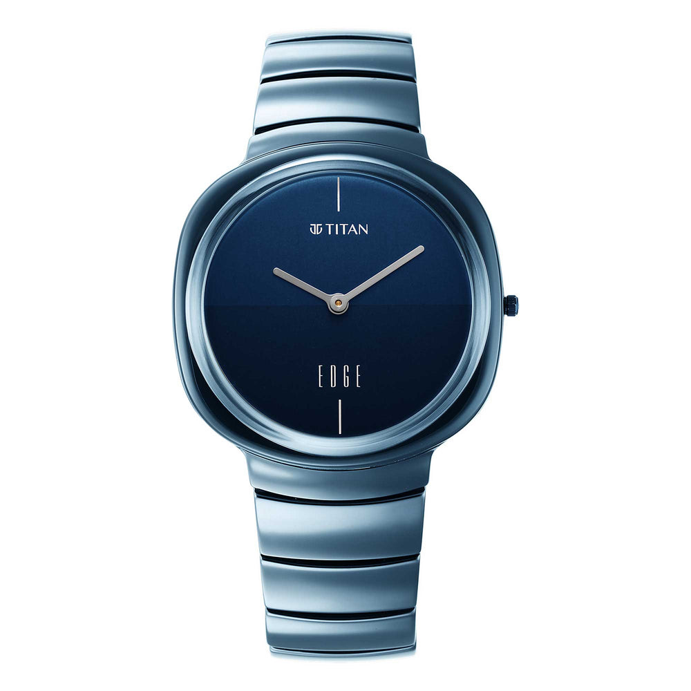Titan Edge Squircle Quartz in Atlantic Blue with Glossy Ceramic Unisex Watch