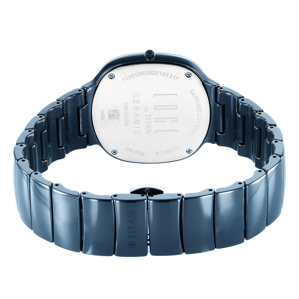 Titan Edge Squircle Quartz in Atlantic Blue with Glossy Ceramic Unisex Watch