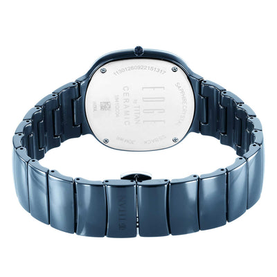Titan Edge Squircle Quartz in Atlantic Blue with Glossy Ceramic Unisex Watch