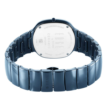 Titan Edge Squircle Quartz in Atlantic Blue with Glossy Ceramic Unisex Watch