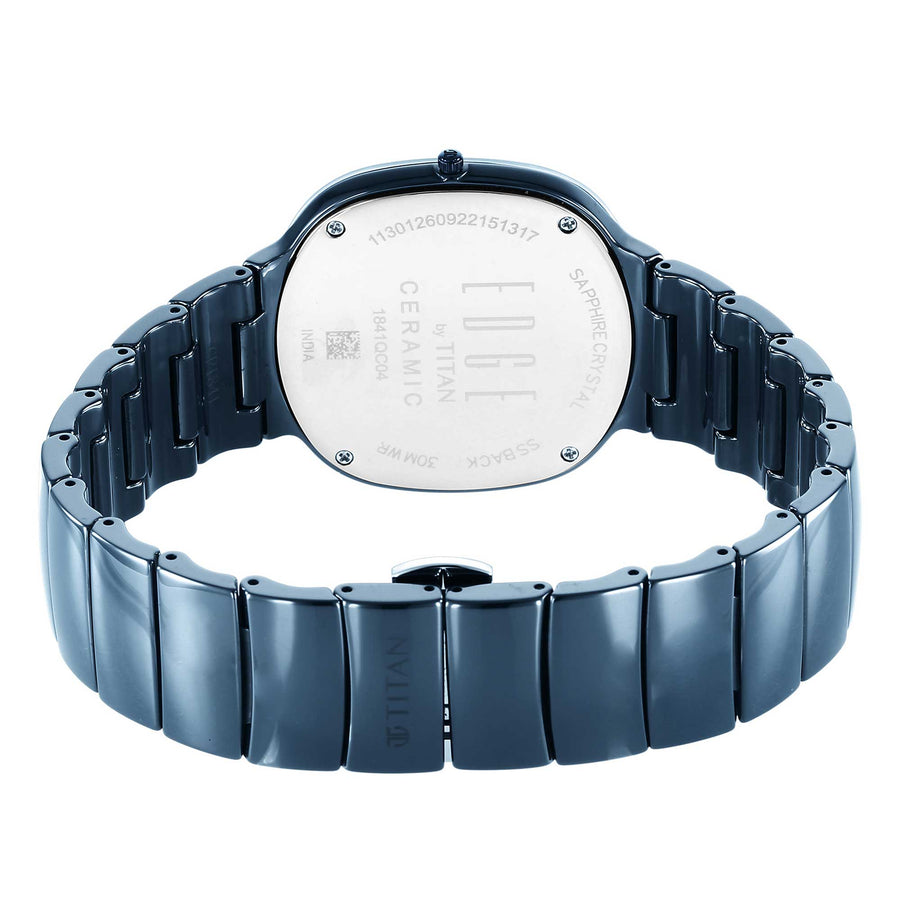 Titan Edge Squircle Quartz in Atlantic Blue with Glossy Ceramic Unisex Watch