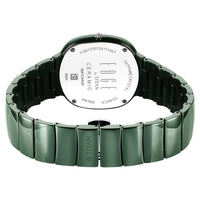 Titan Squircle Camo Quartz Analog Green Dial Ceramic Strap Watch For Unisex
