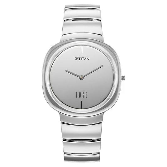 Titan Edge Squircle Silver Dial Titanium Strap Analog Watch for Men