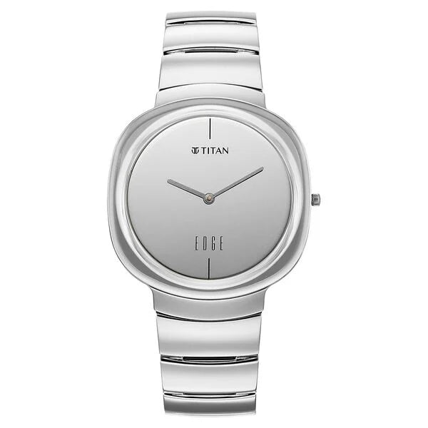 Titan Edge Squircle Silver Dial Titanium Strap Analog Watch for Men