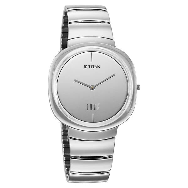 Titan Edge Squircle Silver Dial Titanium Strap Analog Watch for Men