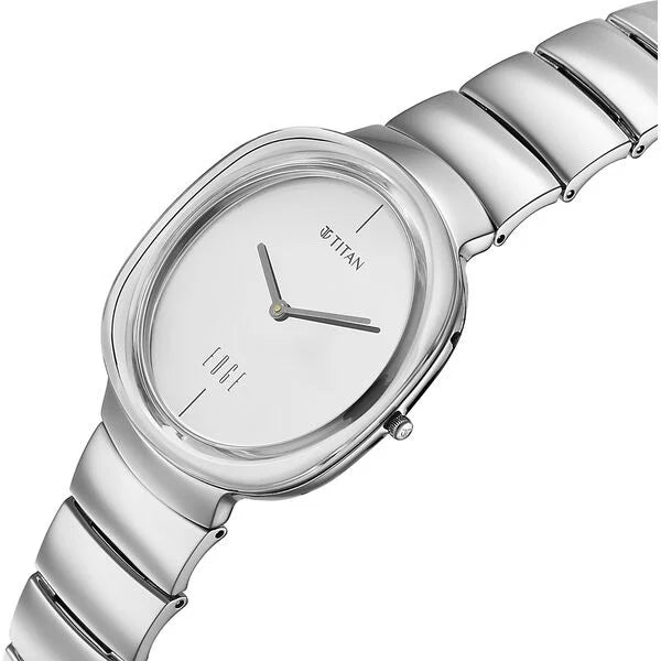 Titan Edge Squircle Silver Dial Titanium Strap Analog Watch for Men