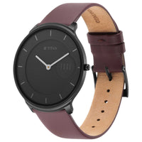 Titan Edge Slim Leather Strap Black Dial Analog Watch for Men