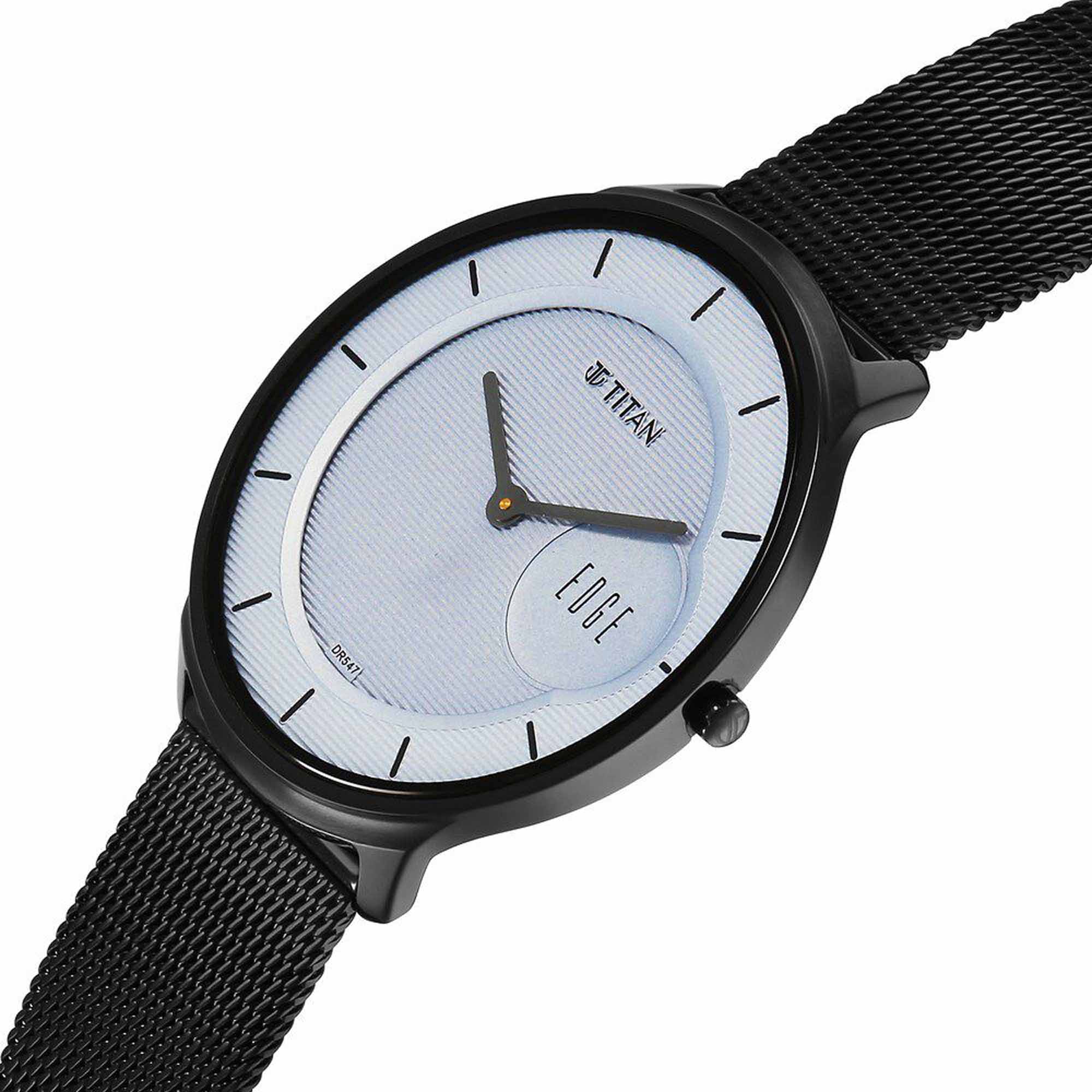 Titan Edge Murals Quartz Analog Grey Dial Stainless Steel Strap Watch For Men