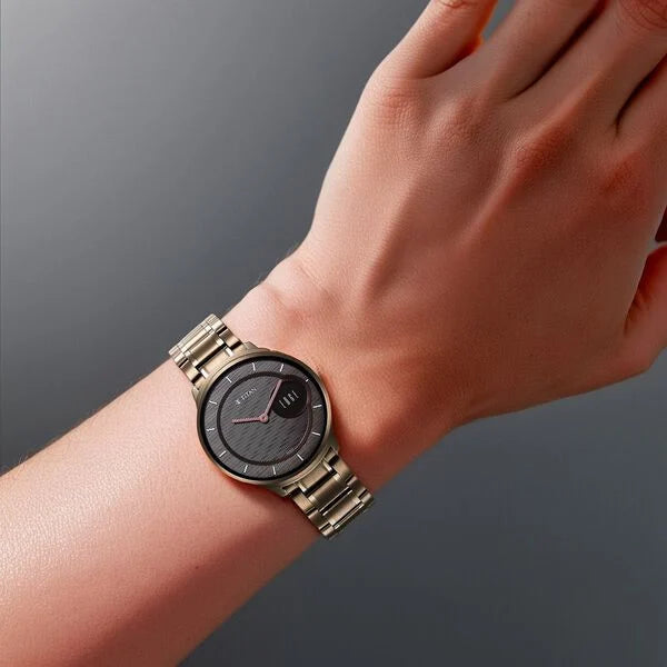 Titan Edge Slim Stainless Steel Strap Brown Dial Analog Watch for Men