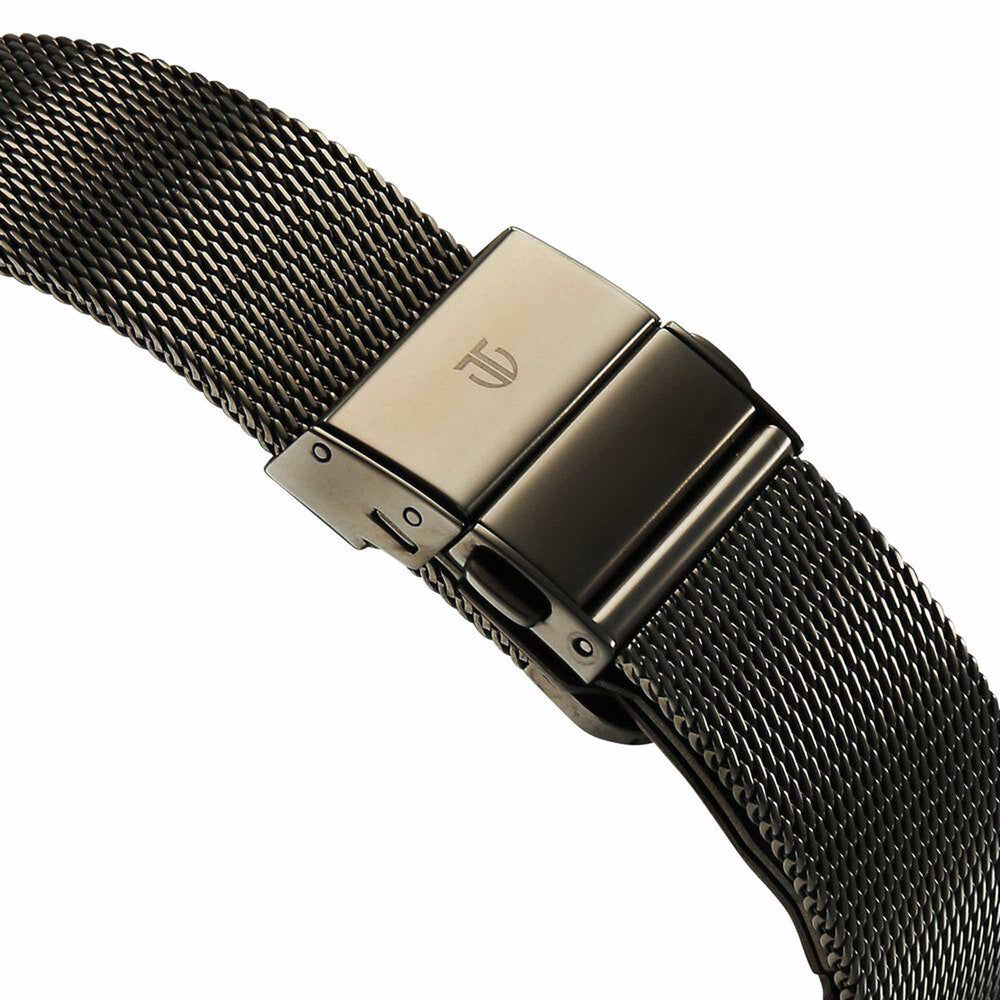 Titan Edge Murals Quartz Analog Pink Dial Grey Stainless Steel Strap Watch For Men