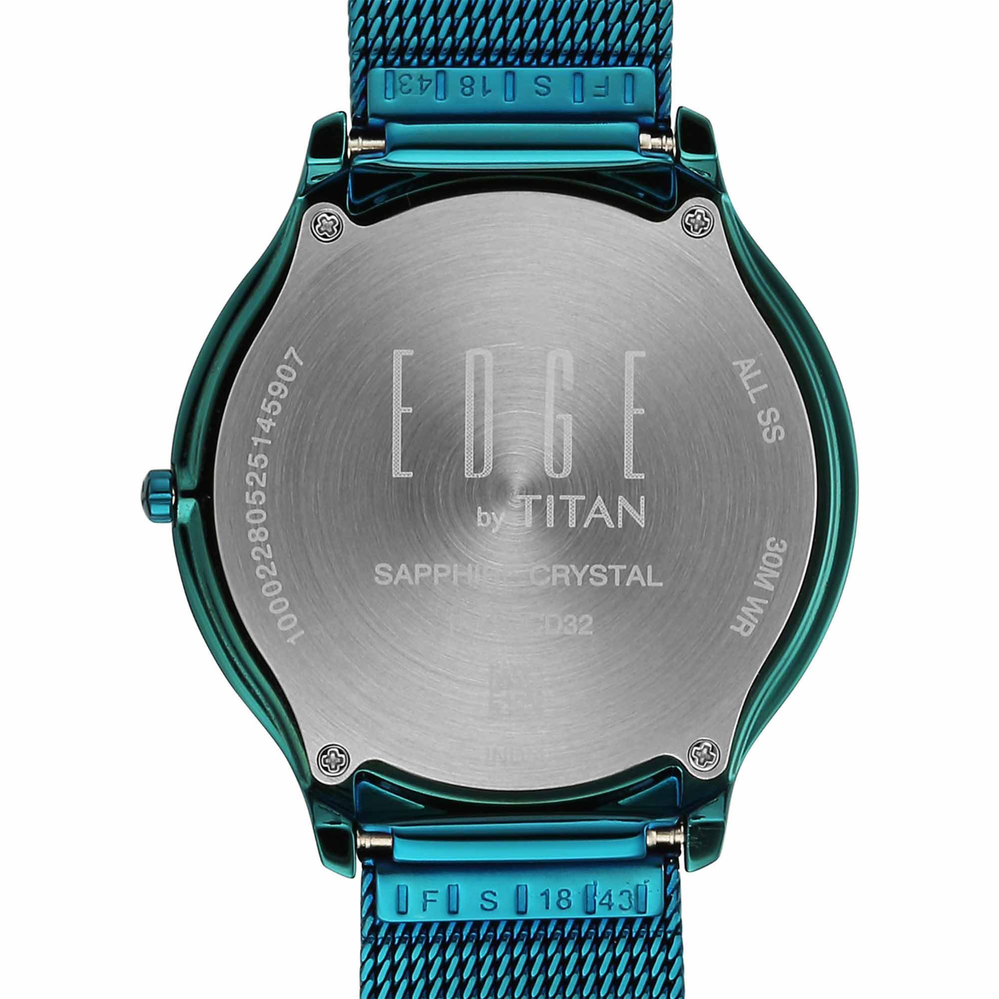 Titan Edge White Dial Blue Metal Strap Analog Watch for Men