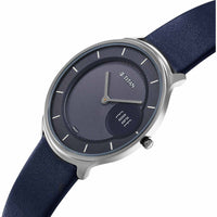 Titan Edge Murals Quartz Analog Blue Dial Blue Leather Strap Watch For Men