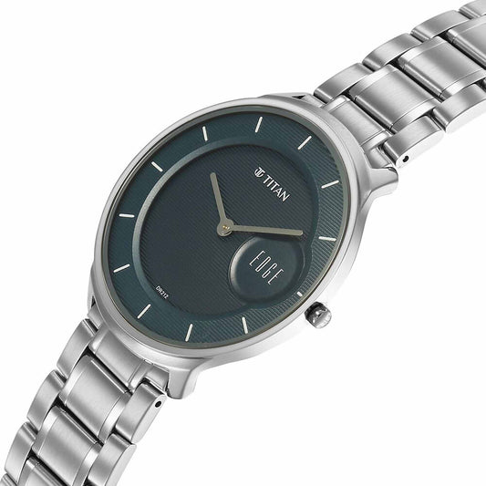 Titan Edge Murals Quartz Analog Blue Dial Stainless Watch For Men