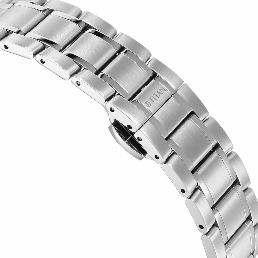 Titan Edge Murals Quartz Analog Blue Dial Stainless Steel Strap Watch For Men