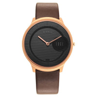 Titan Edge Black Dial Brown Leather Strap Analog Watch for Men