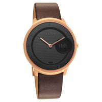Titan Edge Black Dial Brown Leather Strap Analog Watch for Men